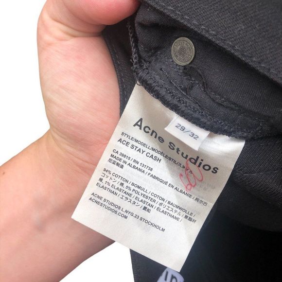 RARE Acne Studios Jeans Size 29 Ace Stay Cash Black - Picture 6 of 10